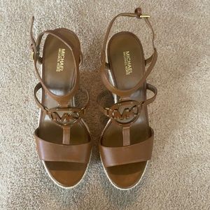 Michael Kors light brown wedges size 7 1/2